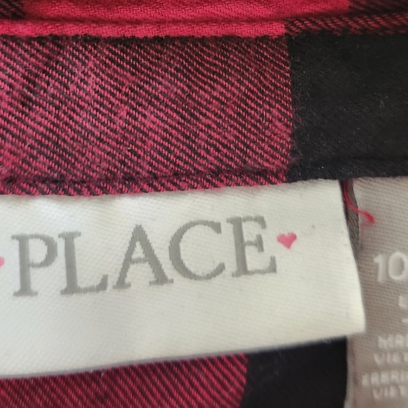 The Children's Place Winter Red & Black Kid Plaid Ruffle Dress Sz 10-12 Holidays - Picture 8 of 8